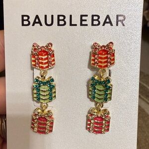 BaubleBar Festive Red and Green Gift Earrings